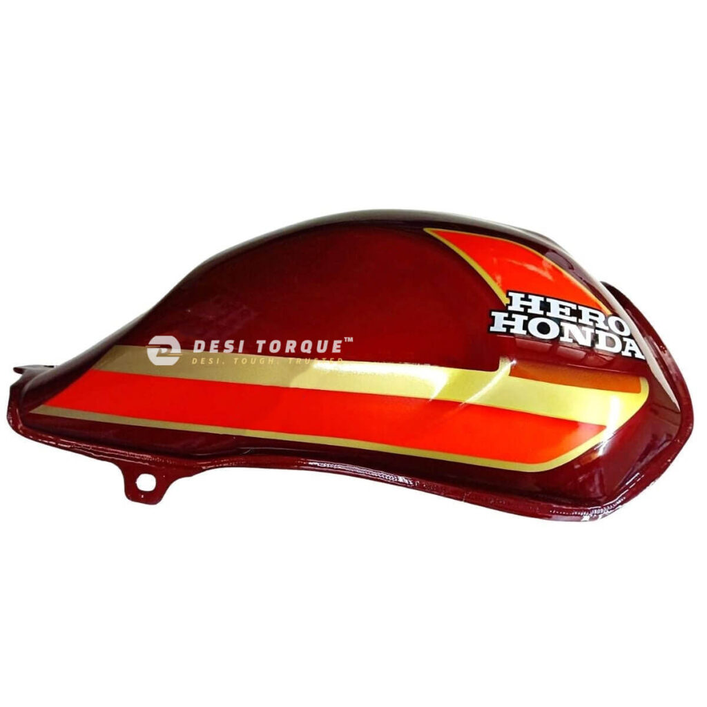 desi-torque-hero-cd-deluxe-petrol-tank-old-model-wine-red-orange-fuel-tank